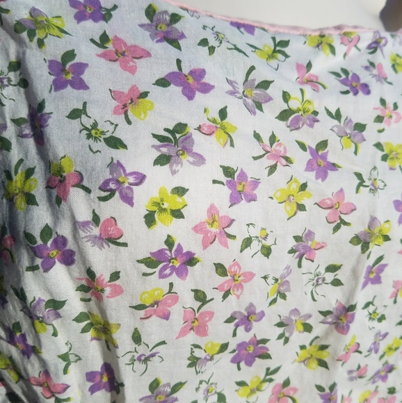 VTG Handmade Floral Poof Sleeve Dress XS S 4 - Picture 11 of 11